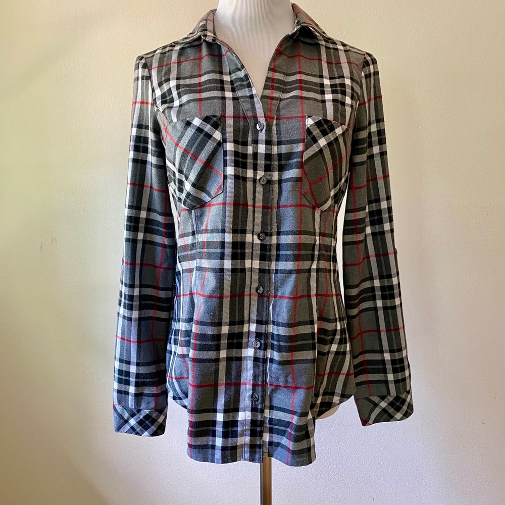 Market & Spruce Plaid Flannel Button Down shirt